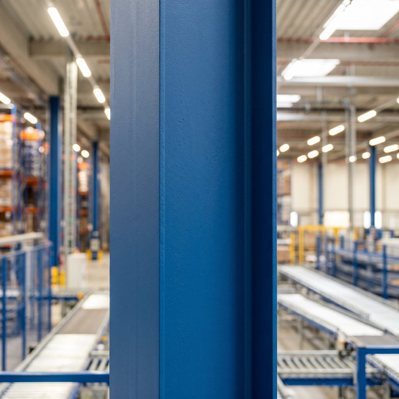 Liquid rubber floor coating in an industrial hall